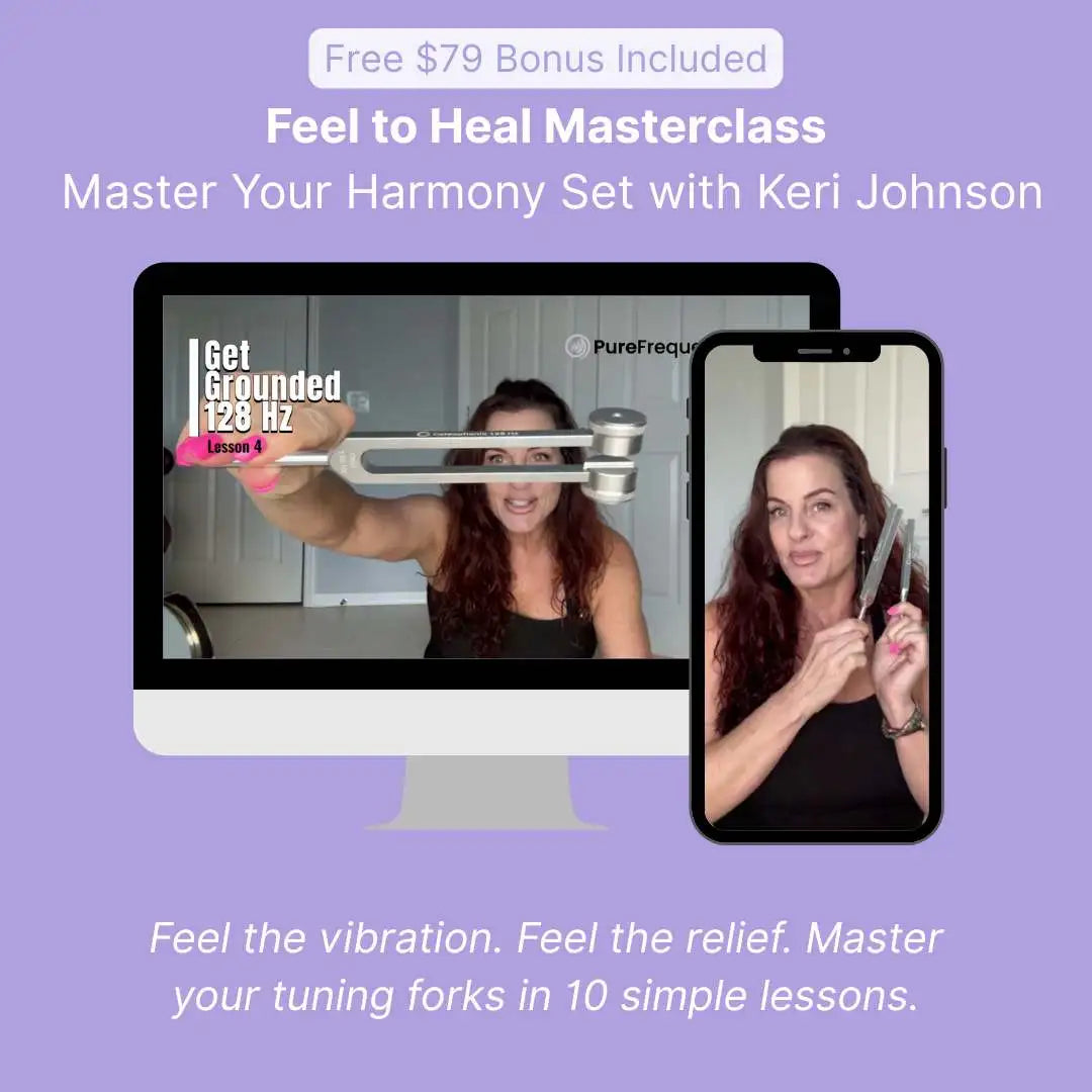 Online masterclass teaching how to use the Harmony tuning fork set for sound healing